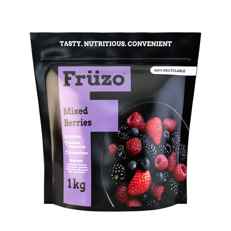 One-kilogram Früzo frozen mixed berries front of packet (large).